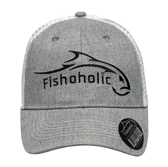 Baseball Fishing Hat Embroidered Logos Mesh Trucker Fishing Outdoors Gray - Picture 6 of 6